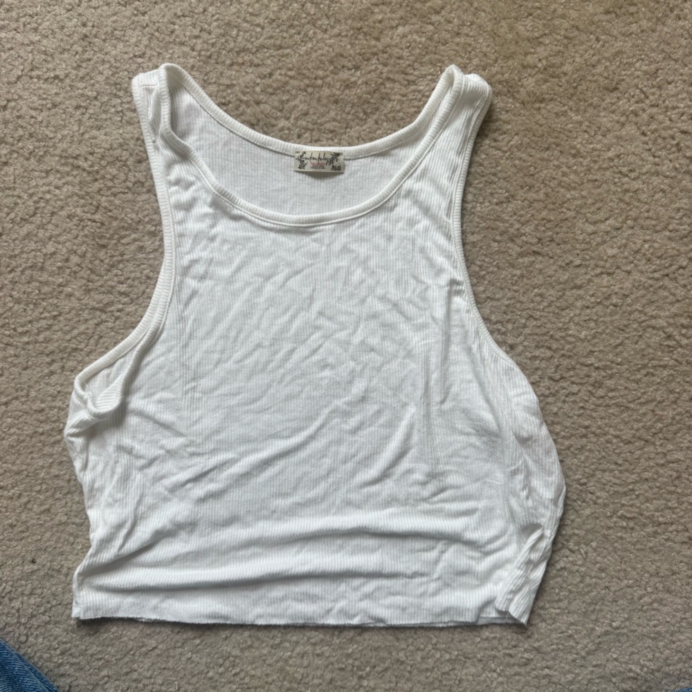 Free People White Sleeveless Top